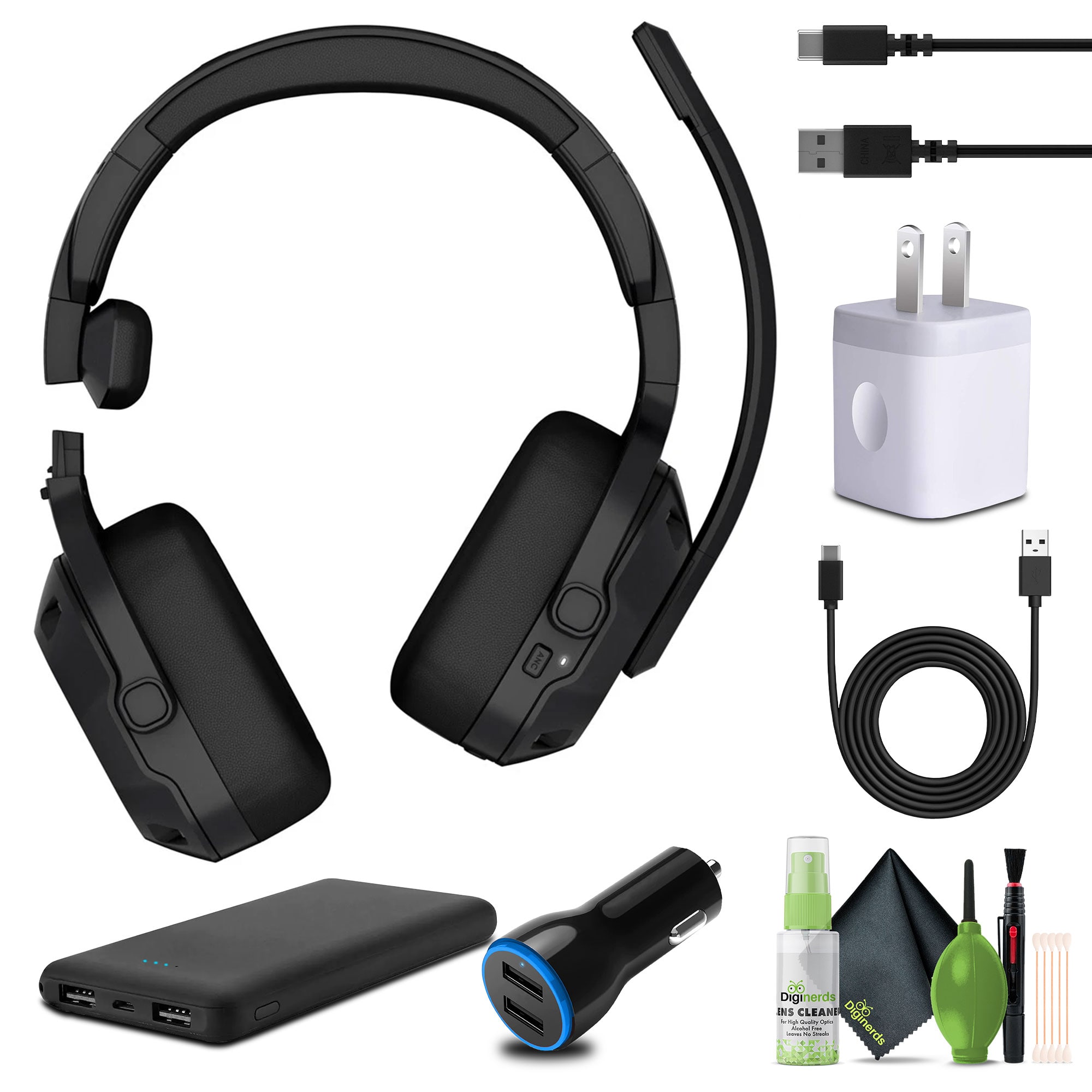 Garmin - dezl Headset 210, 2-in-1 Premium Trucking Headset Bundle - Black