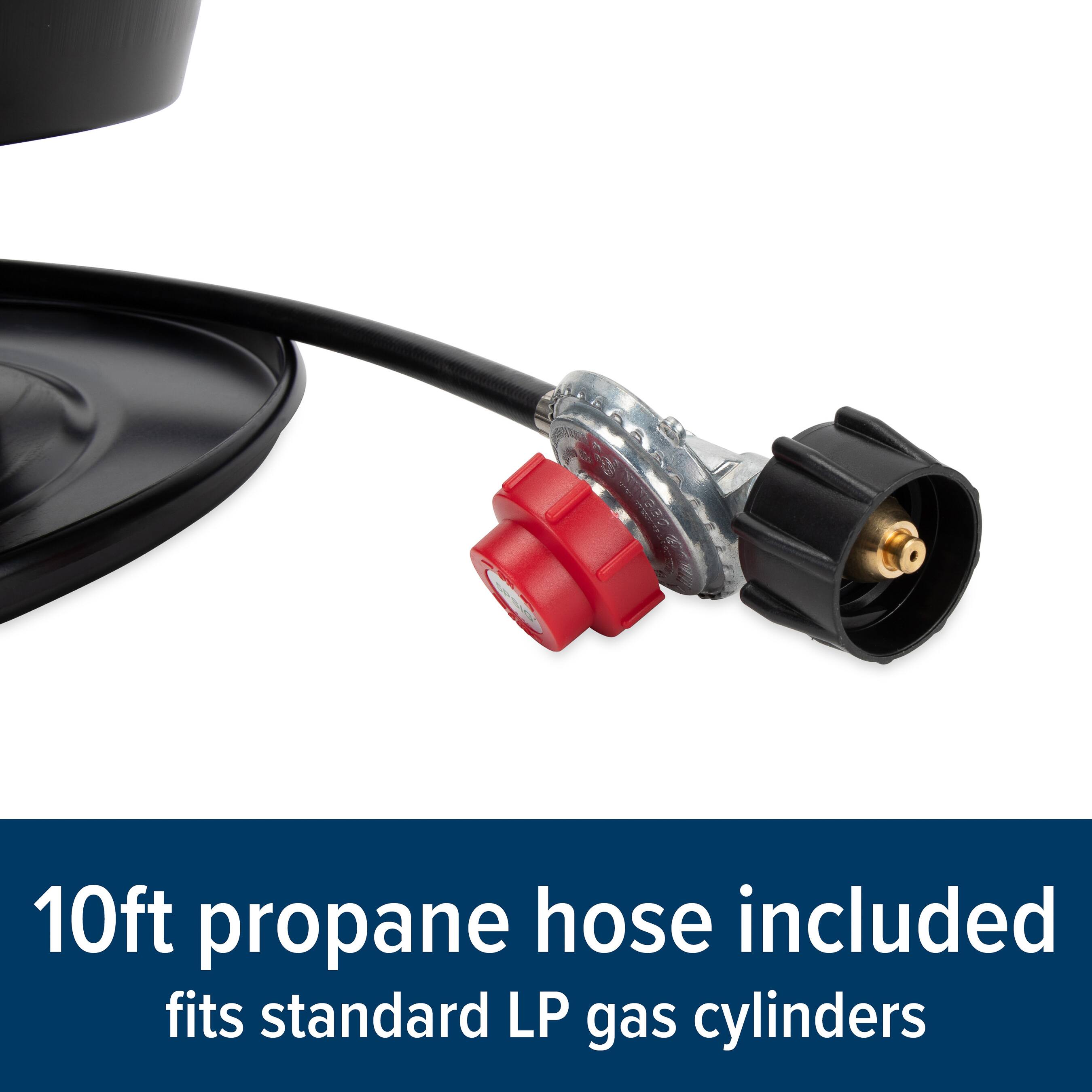 10ft propane hose included fits standard LP gas cylinders
