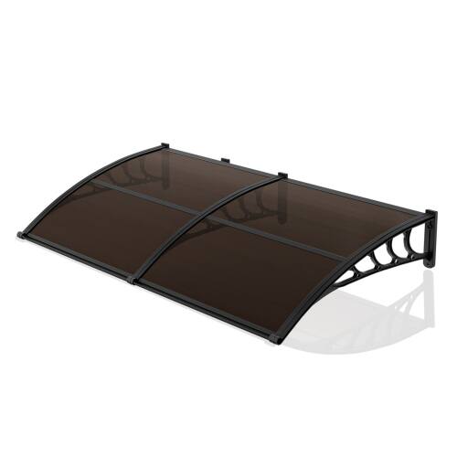 Alt View 2. Winado - 39.4*78.7 Inch Window Awning Canopy, Polycarbonate Front Door Patio Cover for UV, Rain,Snow,Sunlight with Drainage - Brown.