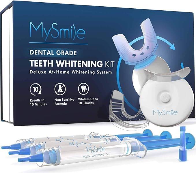 MySmile
DENTAL GRADE
TEETH WHITENING KIT
Deluxe At-Home Whitening System
- Results In 10 Minutes
- Non Sensitive Formula
- Whitens Up to 10 Shades
MySmile
TEETH WHITENING GEL