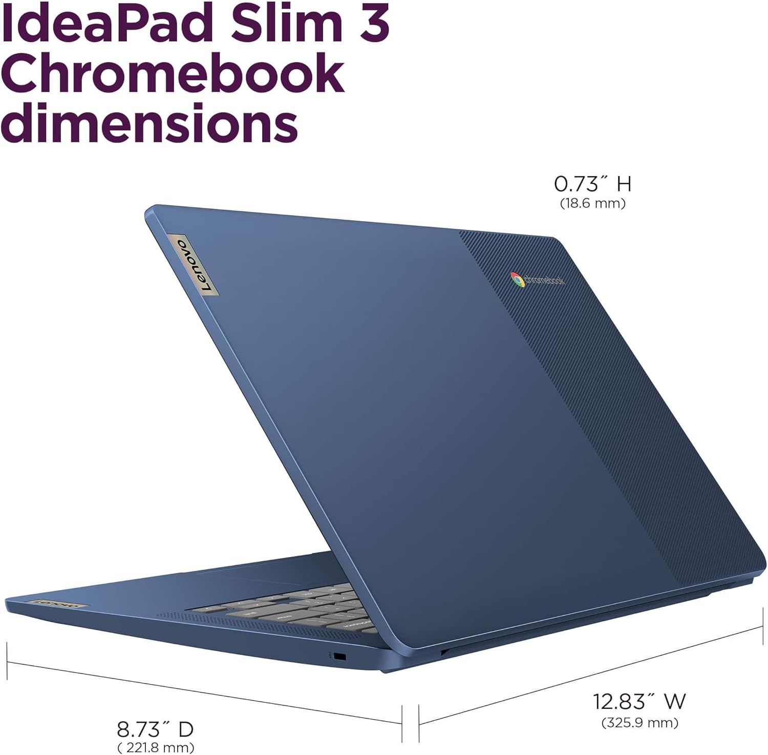 Alt View 7. Lenovo - IdeaPad Slim 3 Chromebook 14" FHD Touchscreen Laptop - MediaTek Kompanio 8-Core Processor  - 192GB Storage - Chrome OS - Abyss Blue.