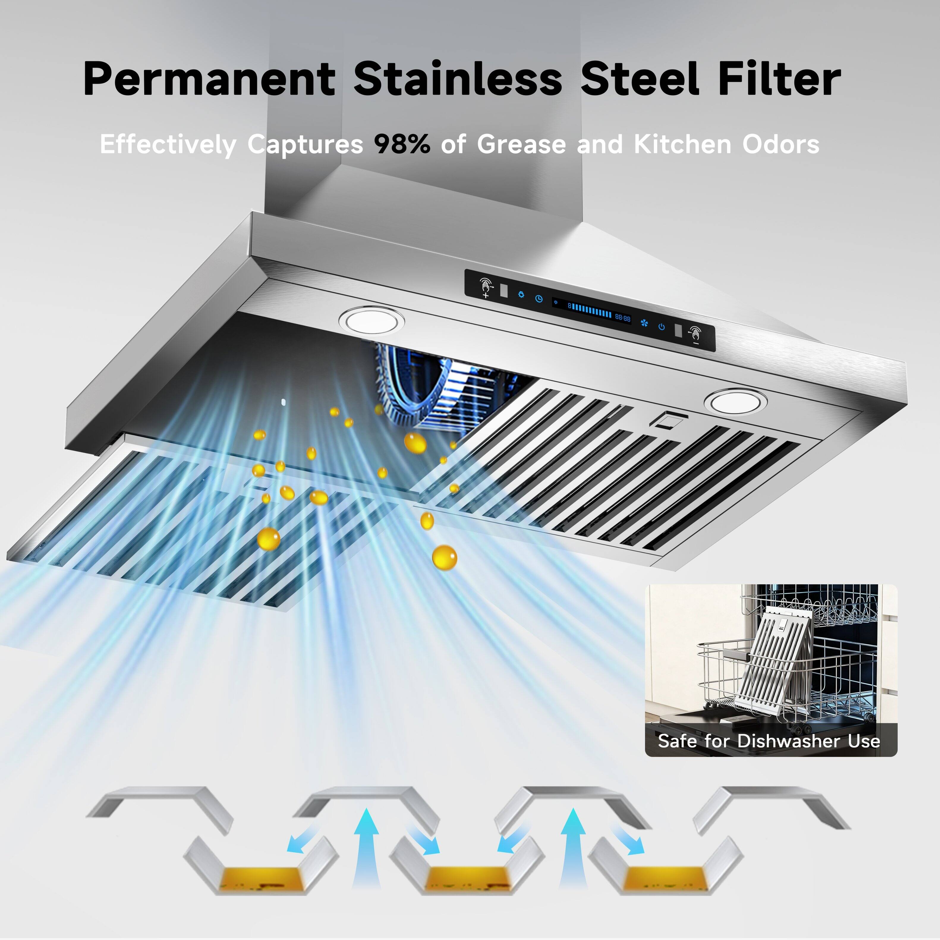ZJKLA 36 inches Convertible Wall Range Hood Stainless Steel - Best Buy