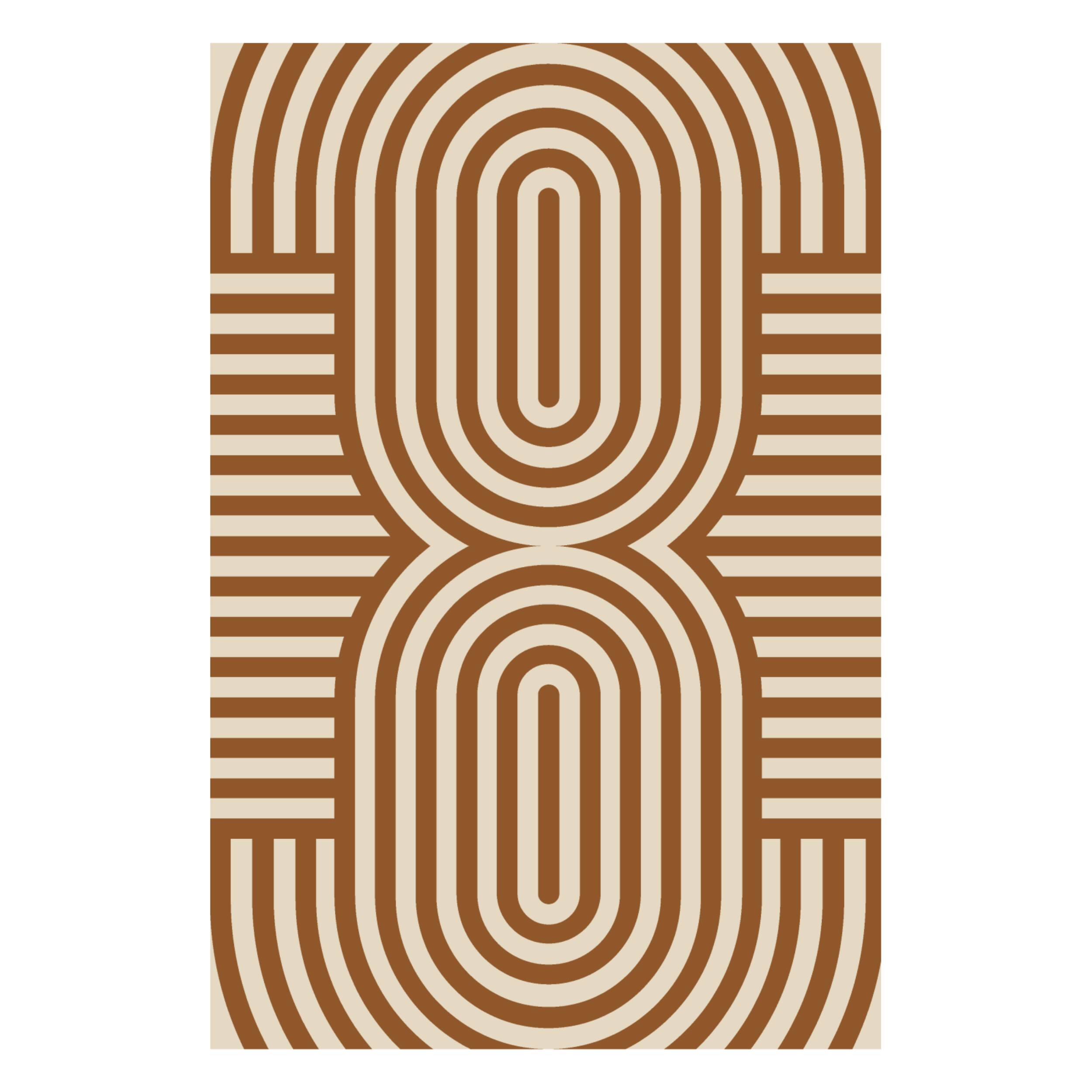 Alt View 4. Lanyspace - 7'x10' Area Rug, Washable Rugs Non-Slip Rugs, Easy Clean Soft Carpet, Curvy Brown Stripes Design Rug for Home Decor - Multicolor.