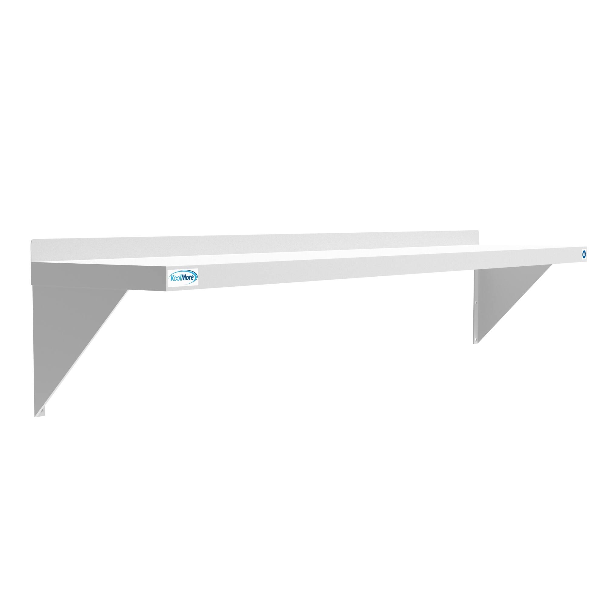 Left. Koolmore - 12" x 60" 18-Gauge Stainless-Steel Heavy Duty Wall Shelf, WMSH-1260. - Stainless-Steel.