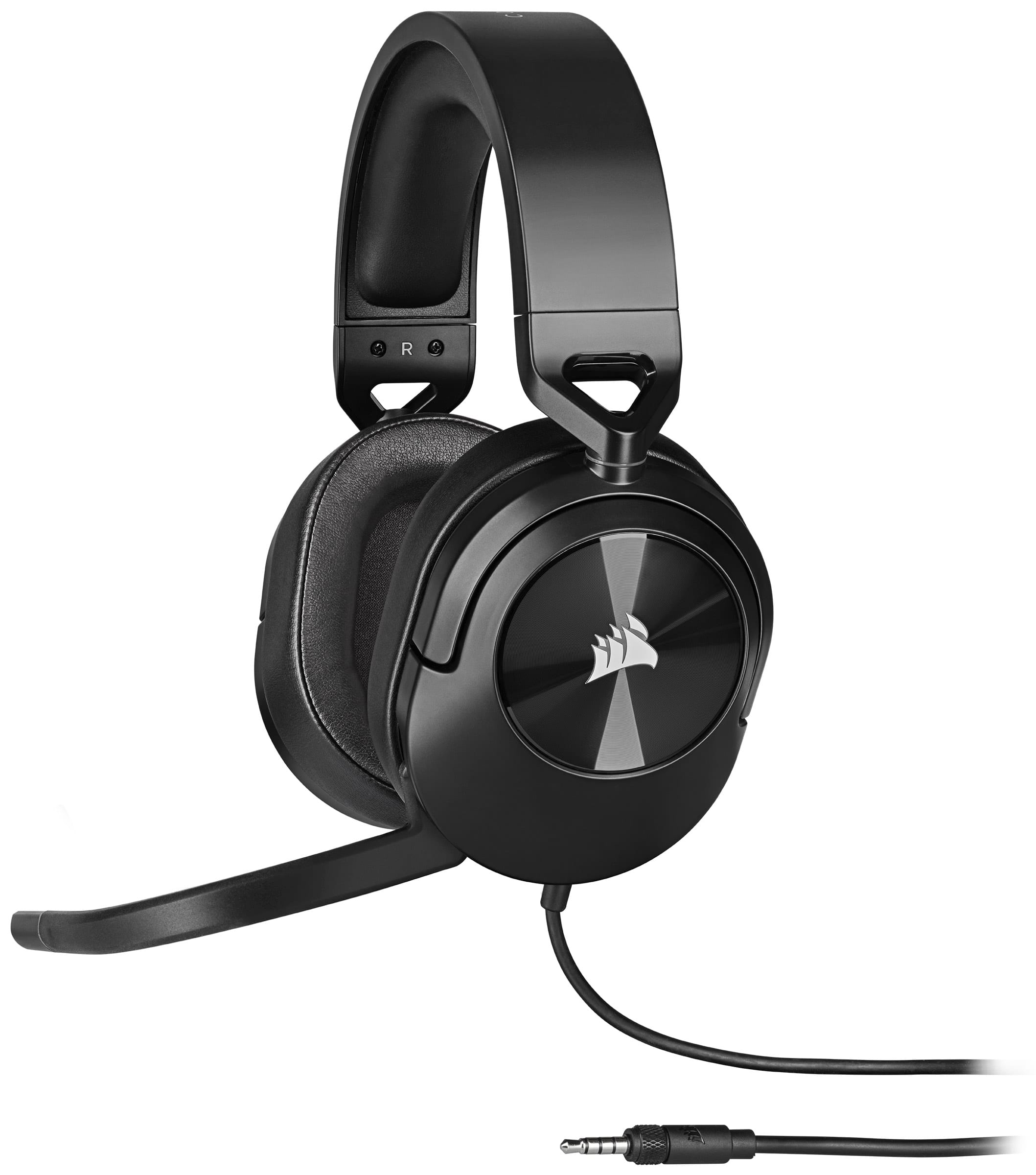 Front. CORSAIR - HS55 SURROUND Wired Gaming Headset for PC, PS5, PS4 - Black.
