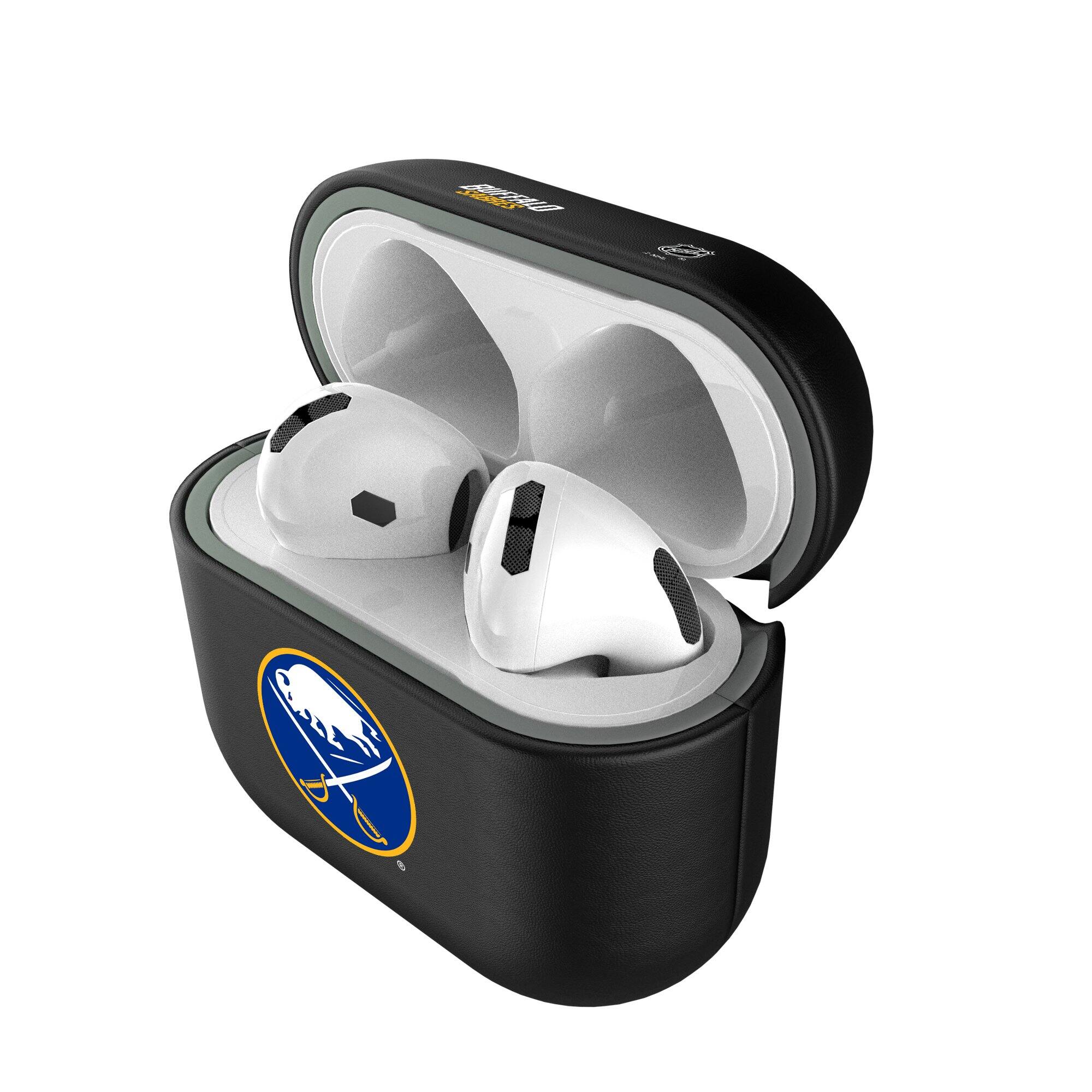 Alt View 3. Keyscaper - Buffalo Sabres Buffalo Sabres Insignia AirPods 4th Generation Case Cover - No Size - Black.