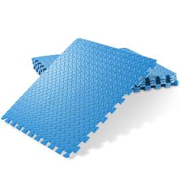 Philosophy Gym - Exercise Flooring Mats - Foam Rubber Interlocking Puzzle Floor Tiles - Blue