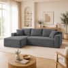 Front. Anysun - 94.5" Modern Minimalist Left Facing L-Shaped Upholstered Sectional Couch with Chaise, No Assembly Required - Grey.