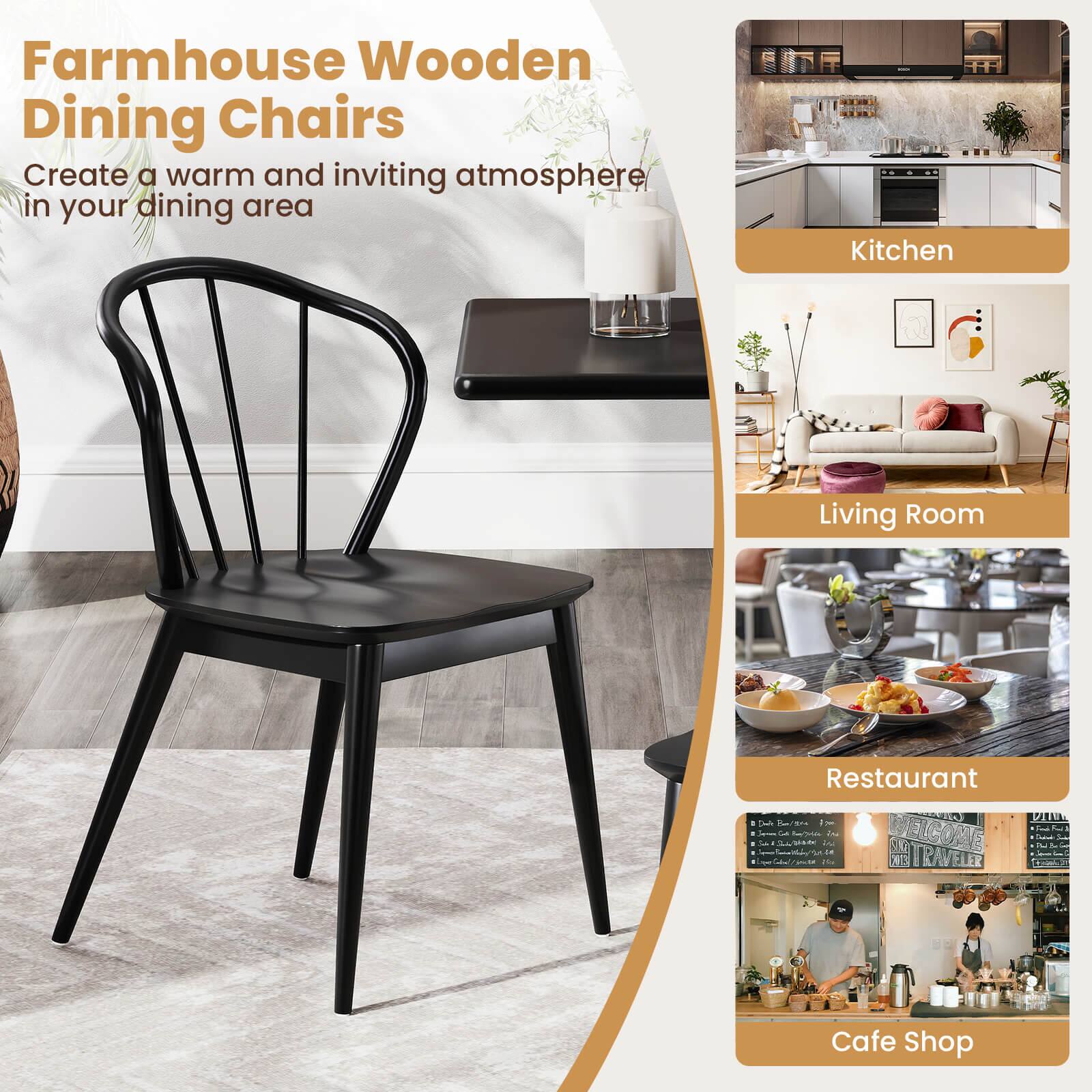 Farmhouse Wooden Dining Chairs  
Create a warm and inviting atmosphere in your dining area  

Kitchen  
Living Room  
Restaurant  
Cafe Shop