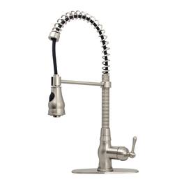 Solid Brass Pre-Rinse Spring Single Handle Kitchen Faucet with Pull Down Sprayer