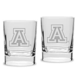 Jardine - Arizona Wildcats Primary Team Logo 2-Piece 11.75oz. Luigi Bormioli Square Double Old Fashion Glasses Set - Multicolor