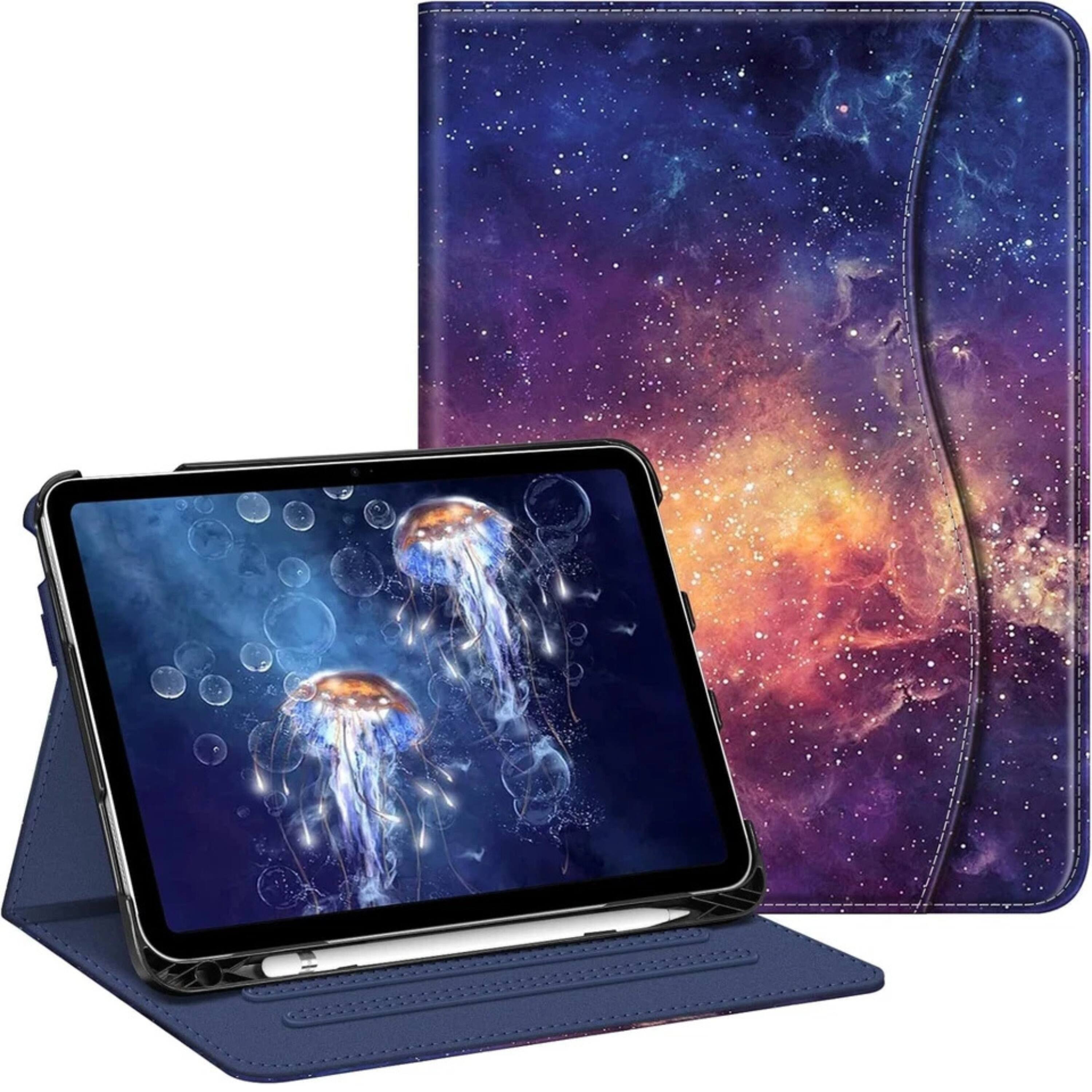 Front. Kitcheniva - iPad 10th Generation 2022 Case With Stand And Pocket  10.9'' Galaxy - Galaxy.