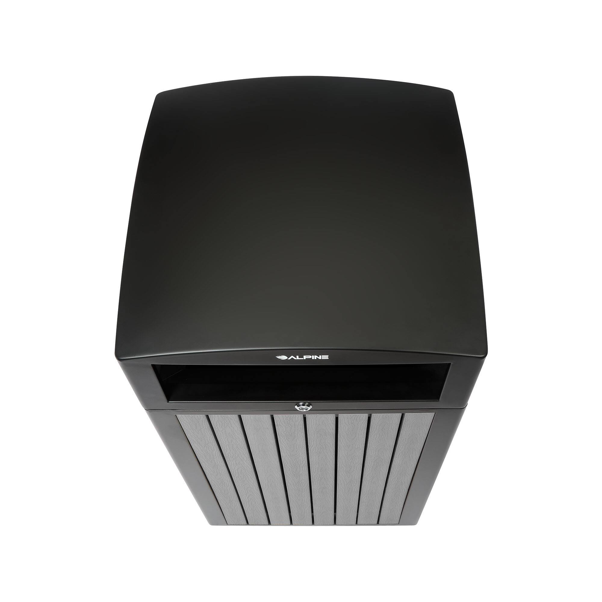 Alt View 3. Alpine Industries - 40 Gallon Outdoor Trash Can with Panels and Rain Bonnet Lid - Grey.