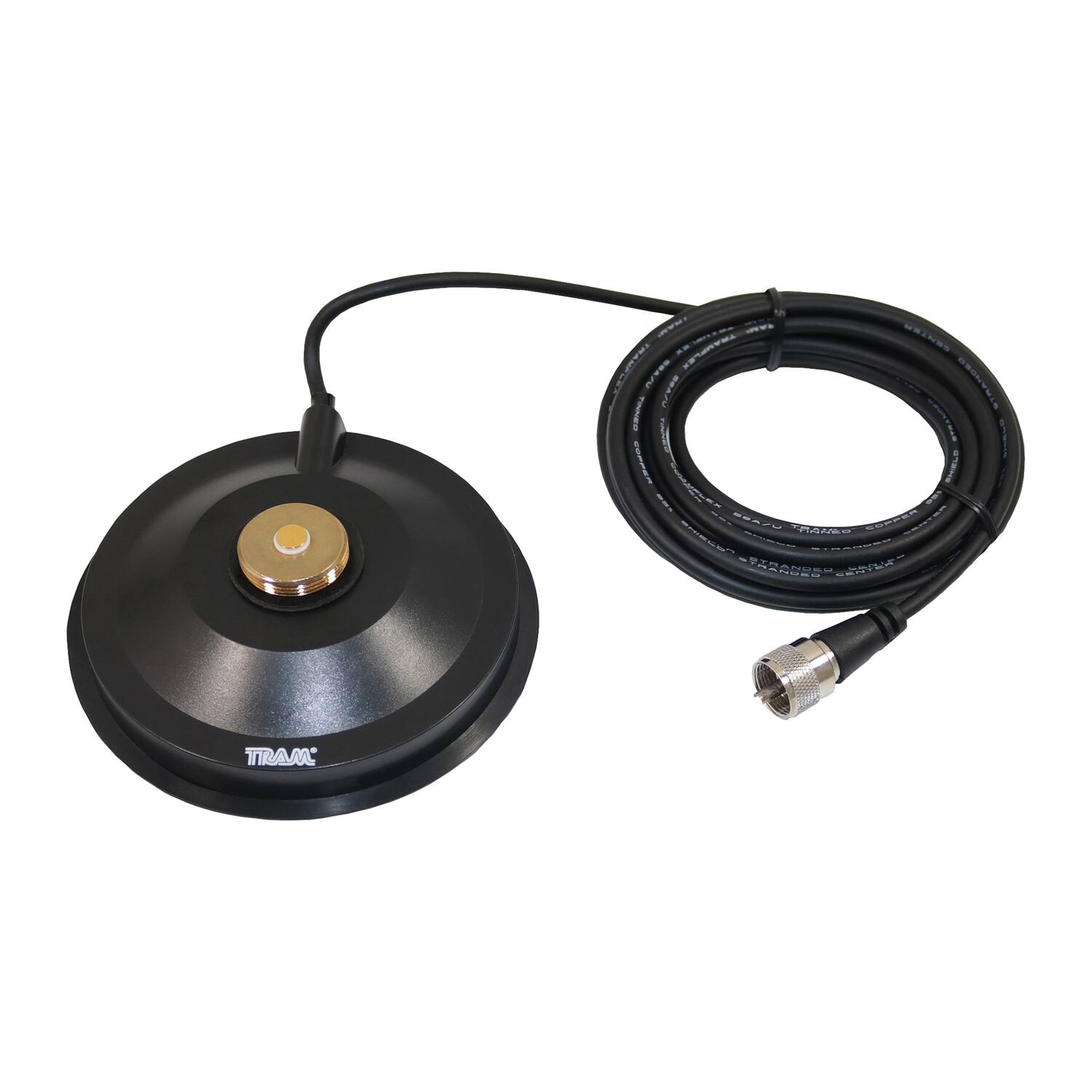 Tram - 1265r Nmo 5-in. Magnet With Soft Rubber Boot, 17 Ft. Cable, Pl-259 - Black