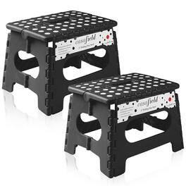 Casafield - Folding Step Stools with Handle (Set of 2) - Black