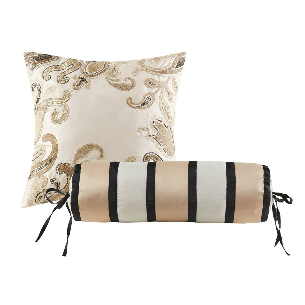 Alt View 4. Gracie Mills - Gracie Mills Thornton Supreme Comfort: 12-Piece Comforter Ensemble with Cotton Bed Sheets - Black.