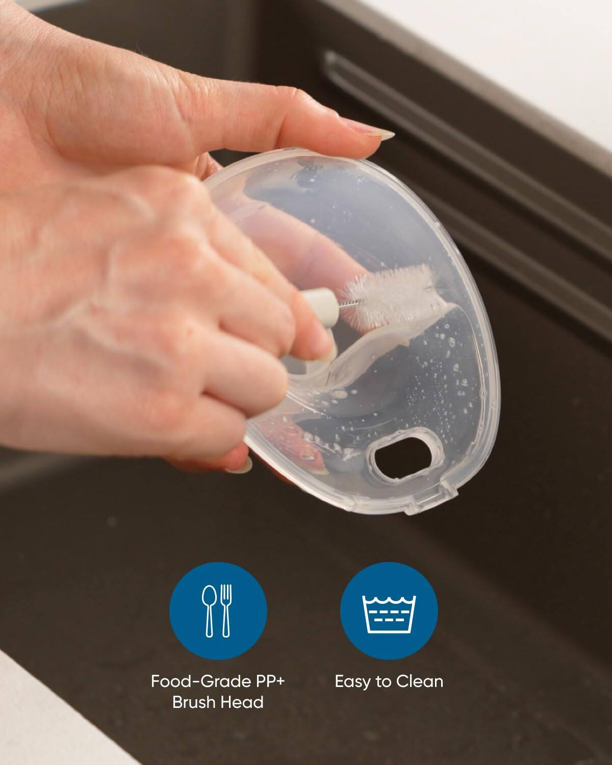 Food-Grade PP+ Brush Head, Easy to Clean