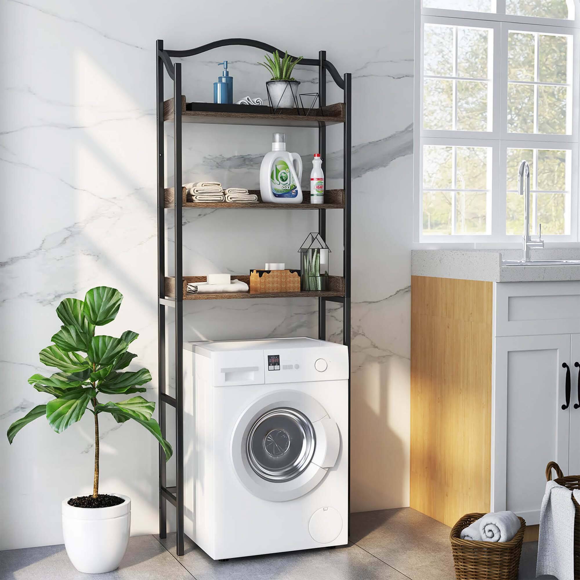 Alt View 3. Costway - Costway 3-Tier Over-The-Toilet Bathroom Spacesaver Storage Rack Standing Shelf Organizer Black - Black.