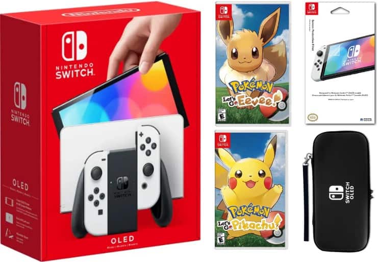 Oled Bundle With Accessories, Pokemon Lets Go Evee & Lets Go