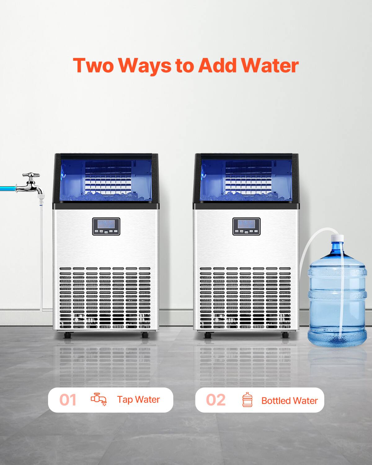 Two Ways to Add Water

01 Tap Water

02 Bottled Water