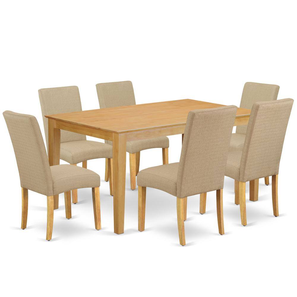 Back. East West Furniture - Dining Room Set Oak - Brown.