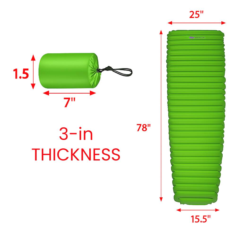 25" x 78" x 15.5"  
3-in THICKNESS  
1.5" x 7"