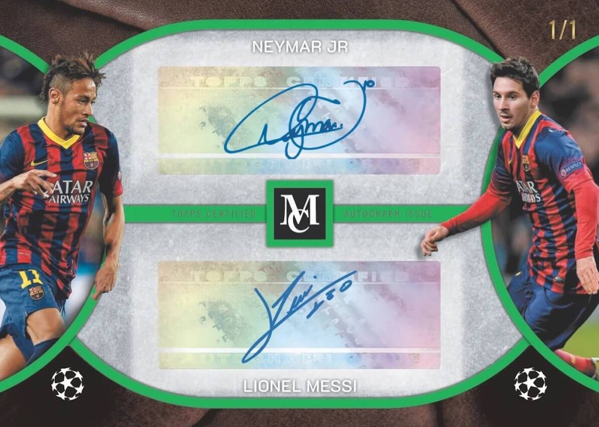 ATAR AIRWAYS 13  
NEYMAR JR TOPPS  
TOPPS CERTIFIED M AUTOGRAPH ISSUE  
Lesso LIONEL MESSI  
1/1 RESPECT ATAR AIRWAYS