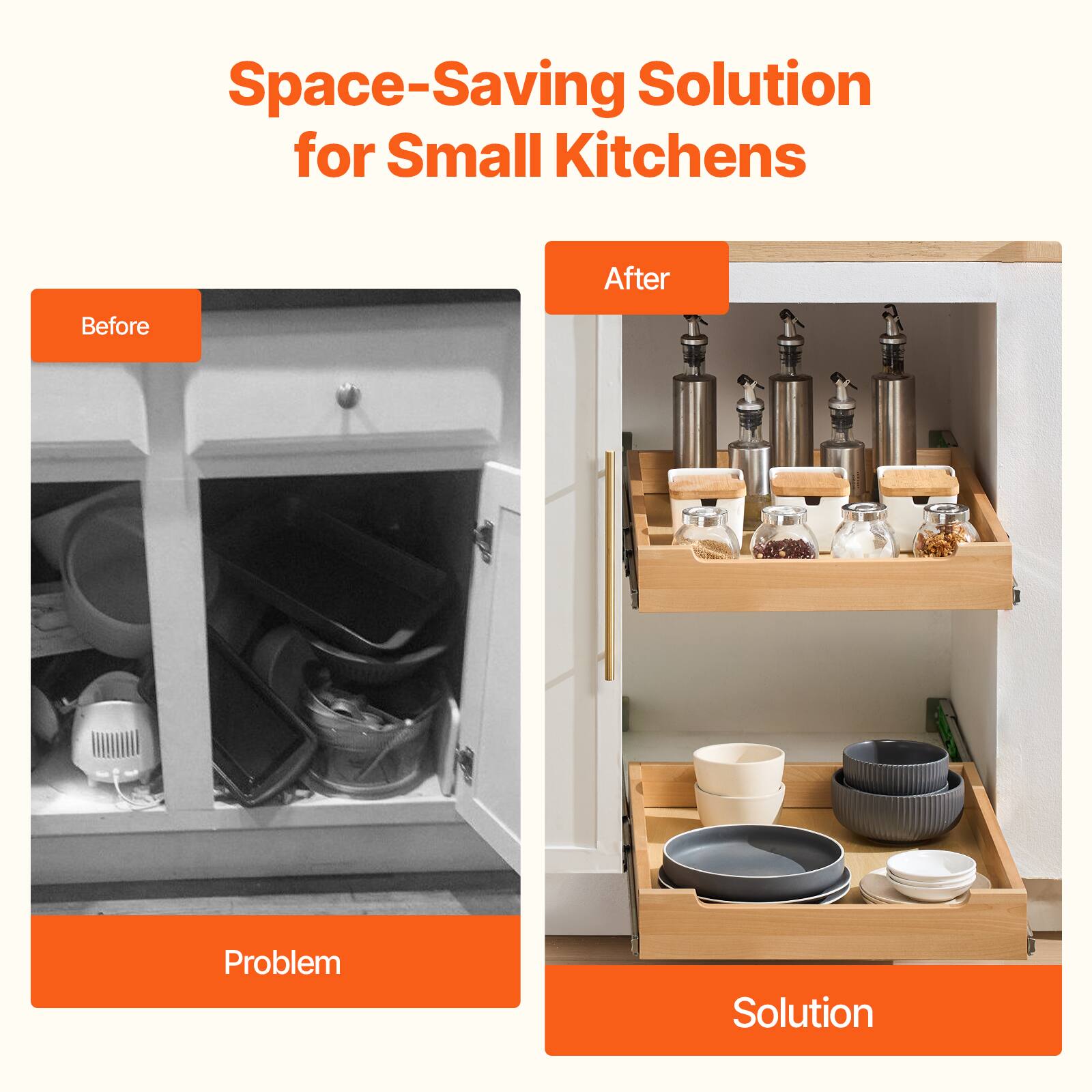 Space-Saving Solution for Small Kitchens

Before  
Problem

After  
Solution