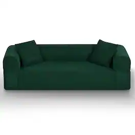 Loheer - 3 Seater Boneless Couch Modern Frameless Sofa No Assembly Apartment Couch 83 Inch - Green