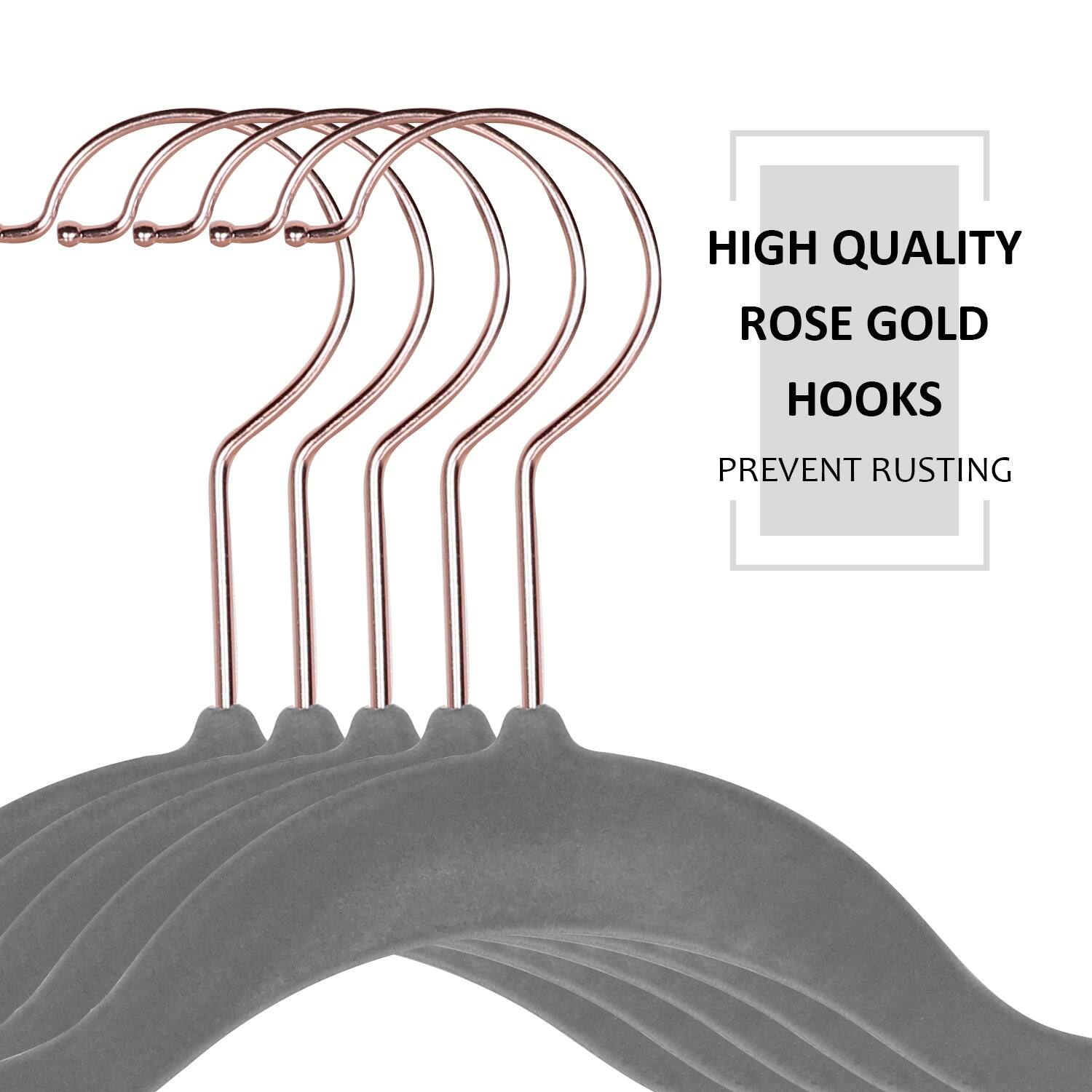 HIGH QUALITY ROSE GOLD HOOKS  
PREVENT RUSTING