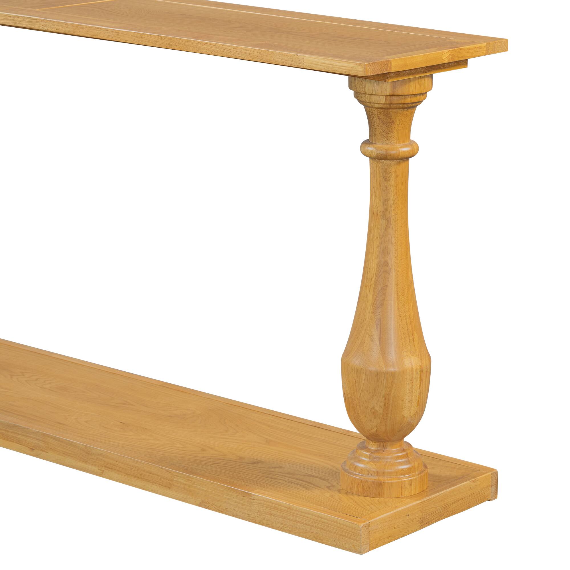 Alt View 5. Spaco - Spaco Vintage Narrow Sofa Table, Space Saving Design with Luxurious Pine Veneer and Tapered Legs for Living Room Study - Natural.