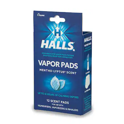 Crane Halls Vapor Pads
Halls, Crane for Wse Products with Non-Medicated Vapor Pads
Soothing Relief Provide for Congestion
Vapor Pads Menthol-Lyptus Scent
EE-S85SH EE-S95CWH
Up to 8 Hours of Calming Vapors
12 Scent Pads
For Use with H HUMIDIFIERS, Vaporizers & Inhalers
Also Works with Other Humidifier Vaporizer & Inhaler Brands