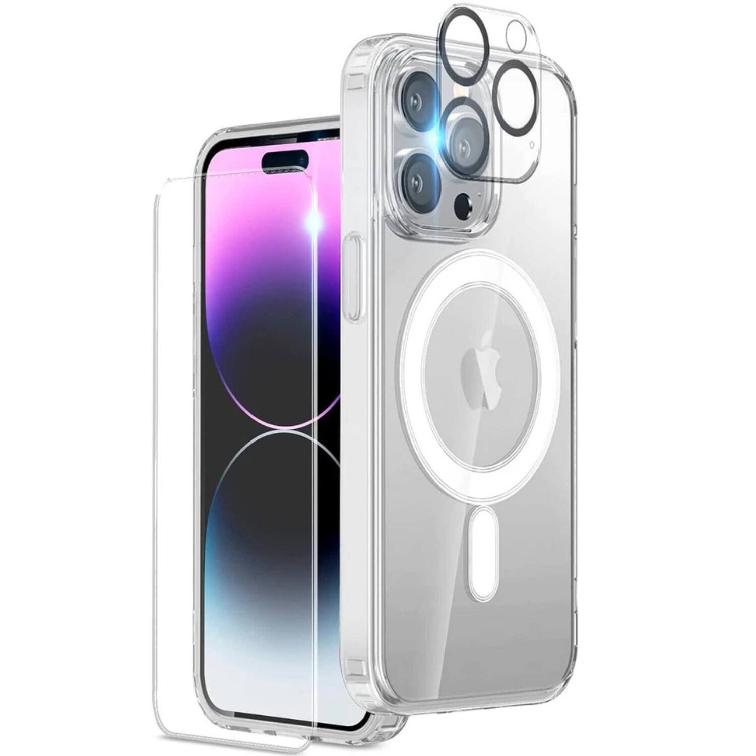 Angle. Home Collection - Mag Safe Clear Case Shockproof for iPhone 15 - Clear.