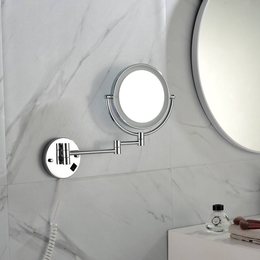 APRILSOUL 8 Inch LED Wall Mount Two Sided Magnifying Makeup Vanity ...