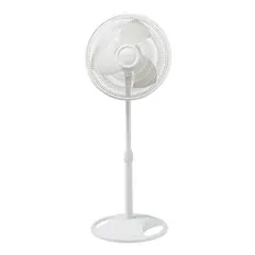 Front. Lasko - Lasko 16" 3-Speed Adjustable Tilting Oscillating Standing Pedestal Fan, White - White.