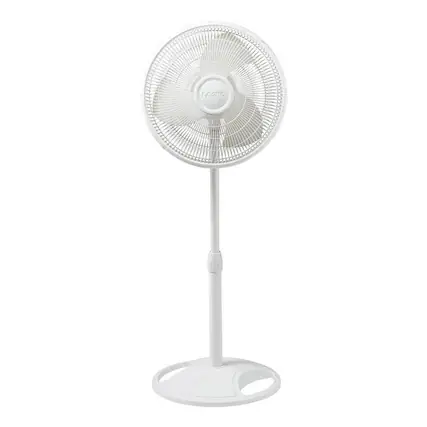 Front. Lasko - Lasko 16" 3-Speed Adjustable Tilting Oscillating Standing Pedestal Fan, White - White.