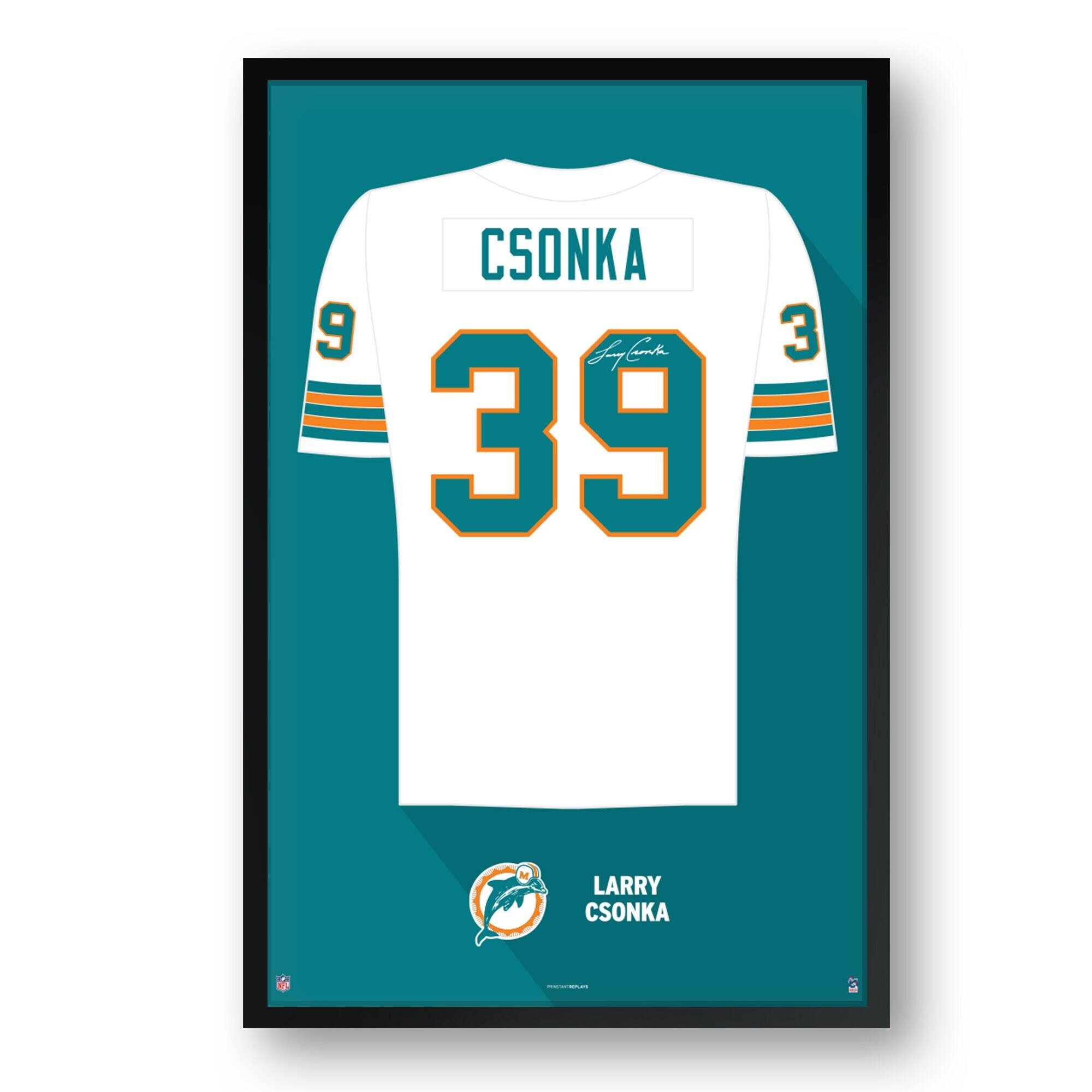 Larry Csonka Miami Dolphins Framed 14" x 20" Retired Jersey Art Print