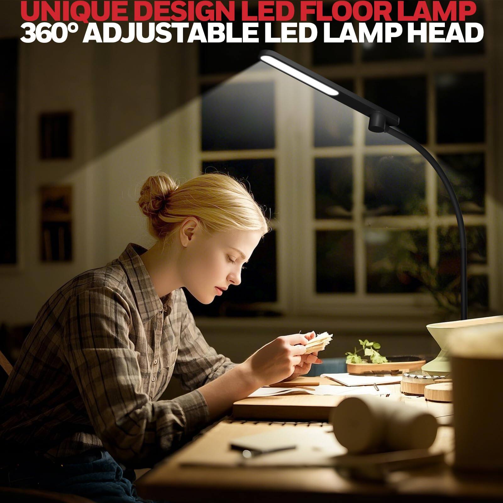 UNIQUE DESIGN LED FLOOR LAMP
360° ADJUSTABLE LED LAMP HEAD