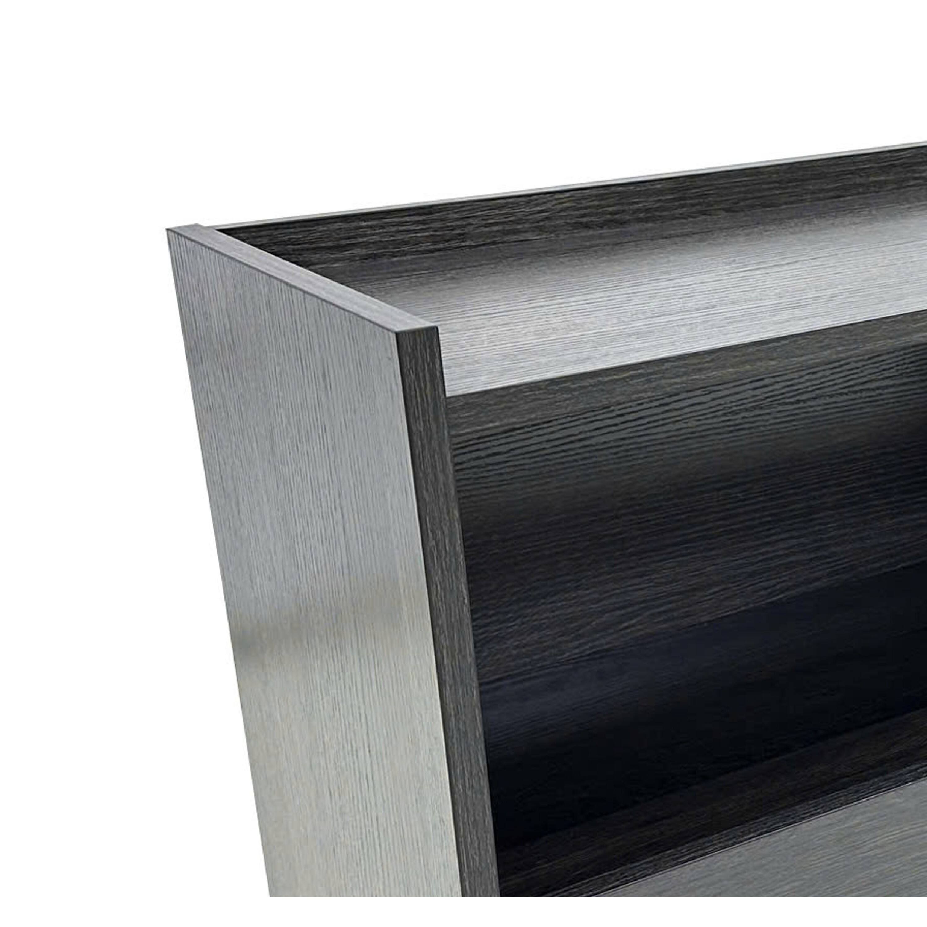 Alt View 2. Manhattan Lane - Roby Nightstand, Raised Border Top, Storage Shelf and Drawer - Dark Gray.