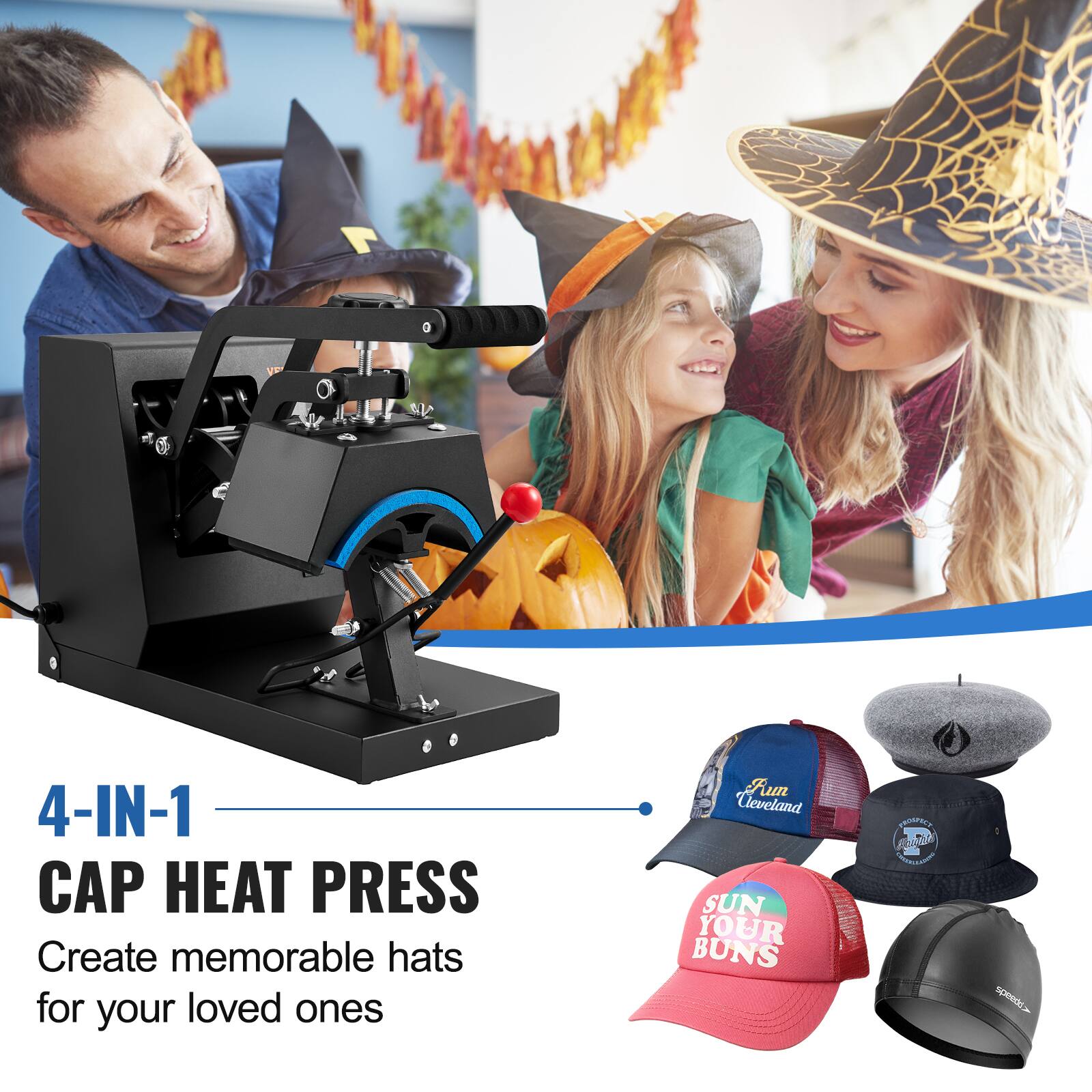 V 4-IN-1 CAP HEAT PRESS Create memorable hats for your loved ones Fun Cleveland SUN YOUR BUNS
