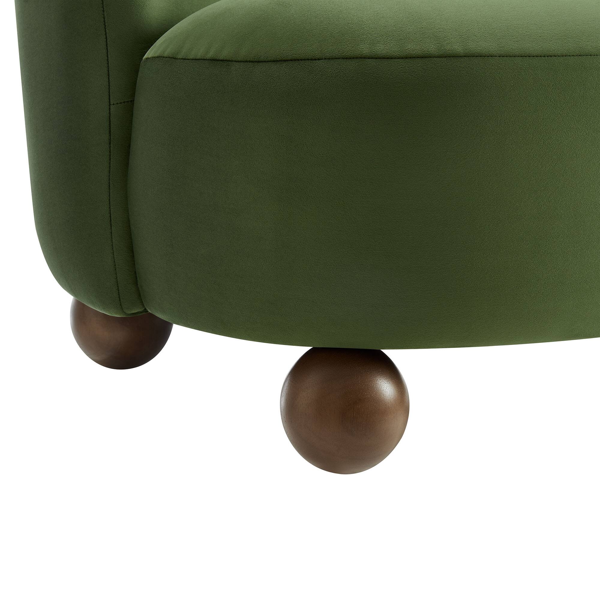 Alt View 5. Modway - Monroe Performance Velvet Accent Chair by Modway - Moss Green Walnut.