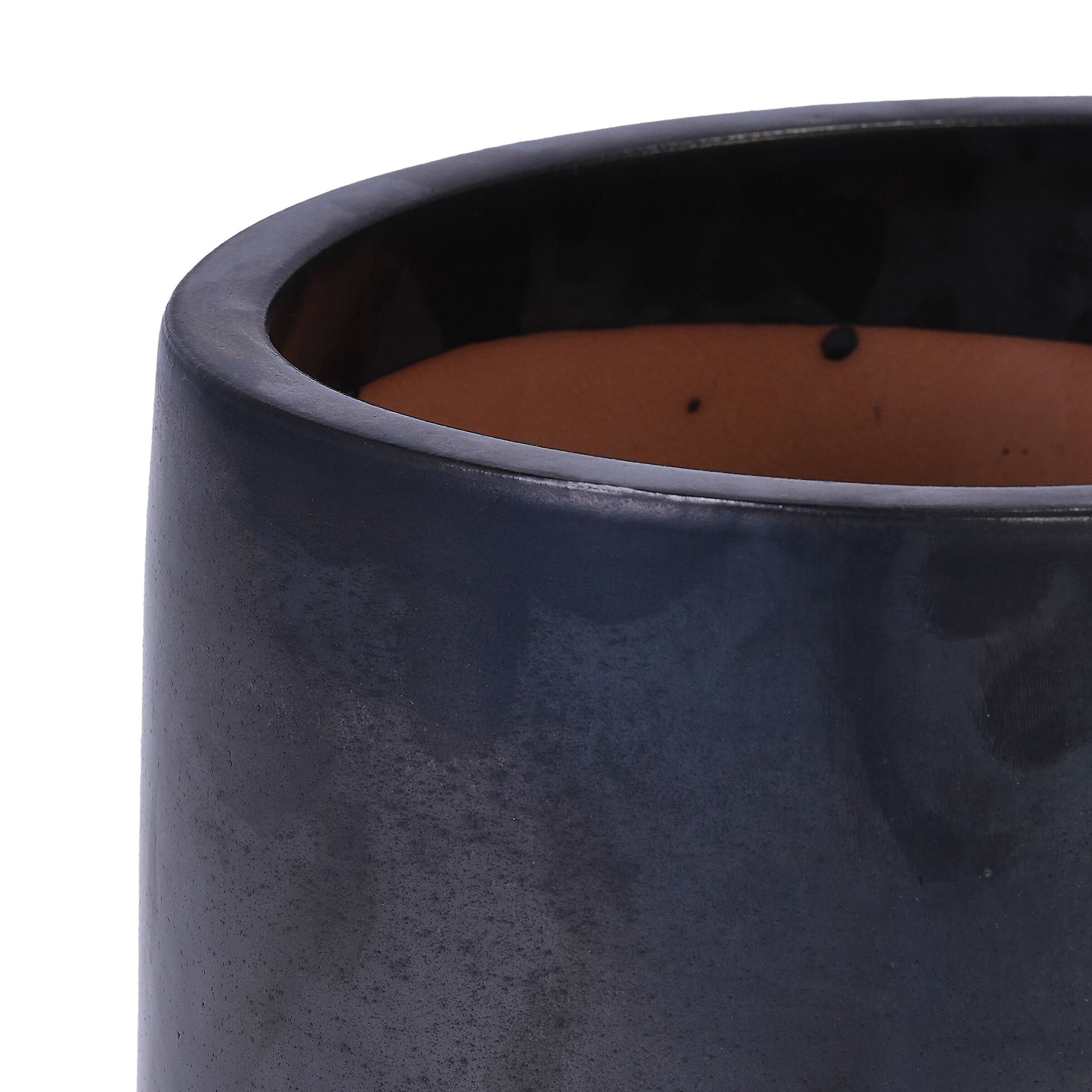 Alt View 9. Loheer - Loheer Ceramic Planter Set, Handmade Black Matte Glazed Planters, Set of 3 Textured Clay Pots for Indoor Outdoor Plants.