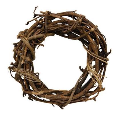 Front. BreeBe - Grapevine Wreath 4" - Brown.