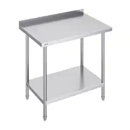 VEVOR - 24 x 36 x 36 Inch Stainless Steel Work Table, Commercial Food Prep Worktable Heavy Duty Prep Worktable - Silver