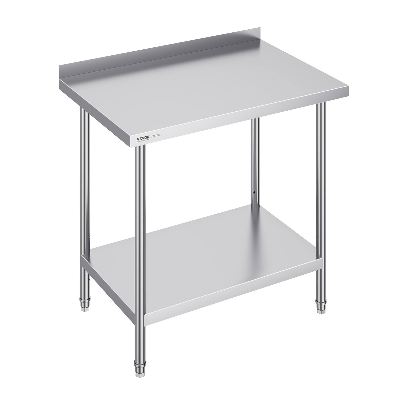 Front. VEVOR - 24 x 36 x 36 Inch Stainless Steel Work Table, Commercial Food Prep Worktable Heavy Duty Prep Worktable - Silver.