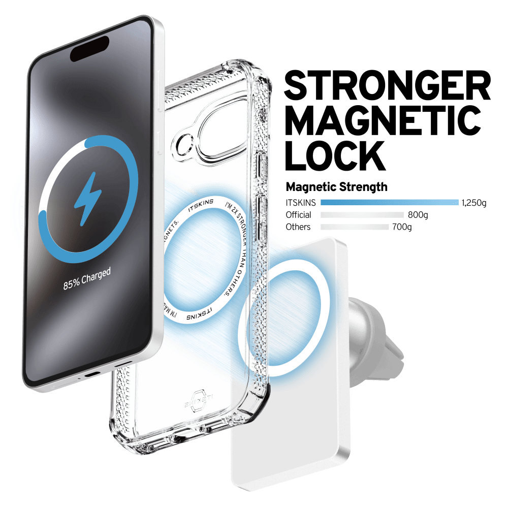 85% Charged

ITSKINS M7 2X GNETS, XSTRONGER THAN OTHERS. MAL I'M ITSKINS

ITSKINS

STRONGER MAGNETIC LOCK

Magnetic Strength

ITSKINS 1250g

Official 800g

Others 700g