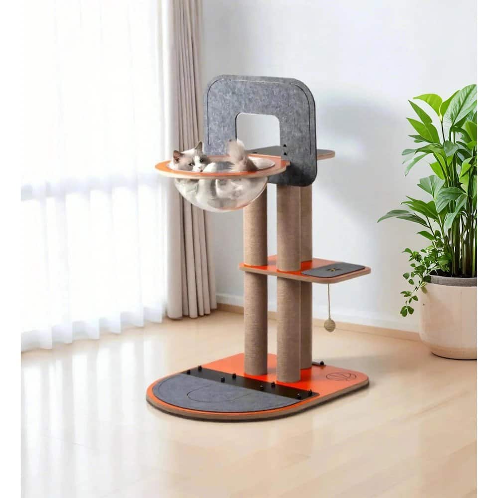 New Age Pet - Purr and Play Kitty Basketball Hoop with Scratcher - Orange price history on PriceWatchPro