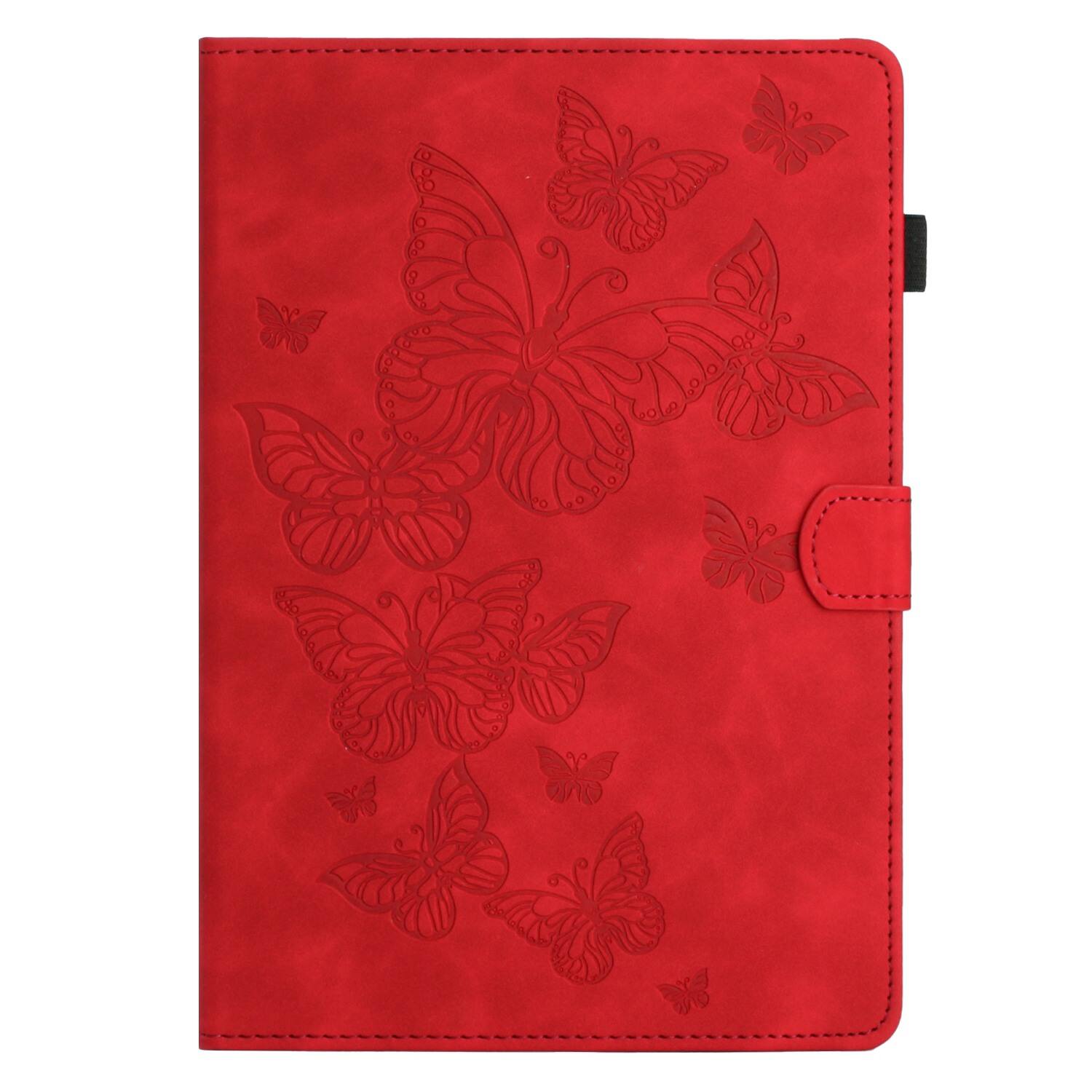 Alt View 2. Dteck - Case for Apple iPad (A16) 11" 2025 and iPad 10th Gen 10.9" 2022,Butterfly Embossed PU Leather Card Slot Stand Flip Cover - Red.