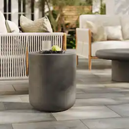 Brion Indoor - Outdoor Patio Concrete Stool by Modway - Gray