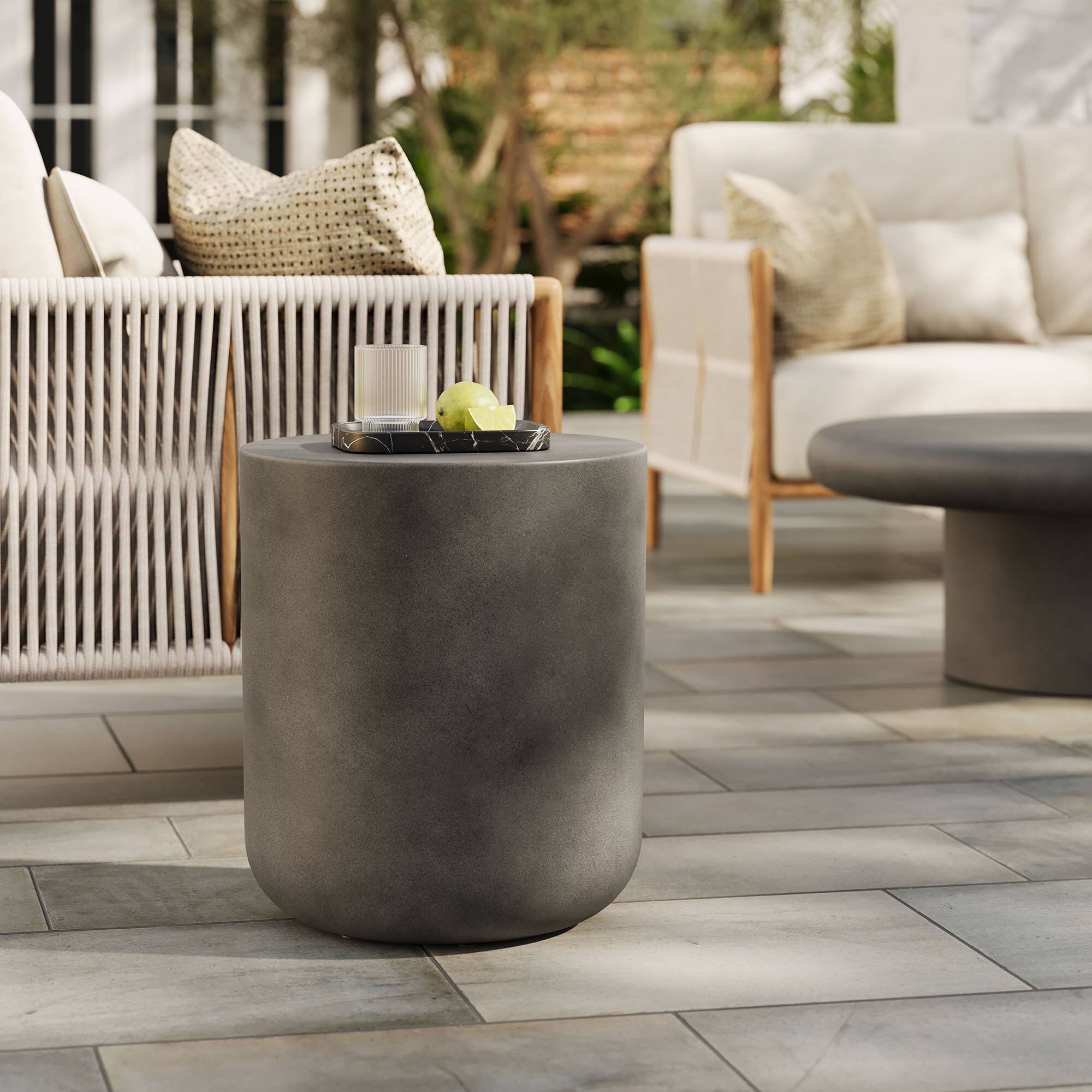 Front. Modway - Brion Indoor - Outdoor Patio Concrete Stool by Modway - Gray.